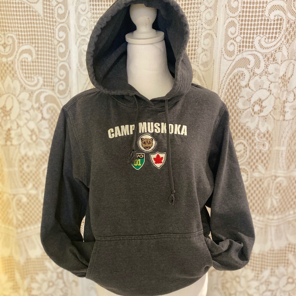 Vintage Hoodie, Camp Muskoka I Women's (S) I Grey